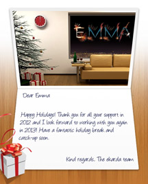 Image of Business Christmas Holidays eCard with Window Fireworks